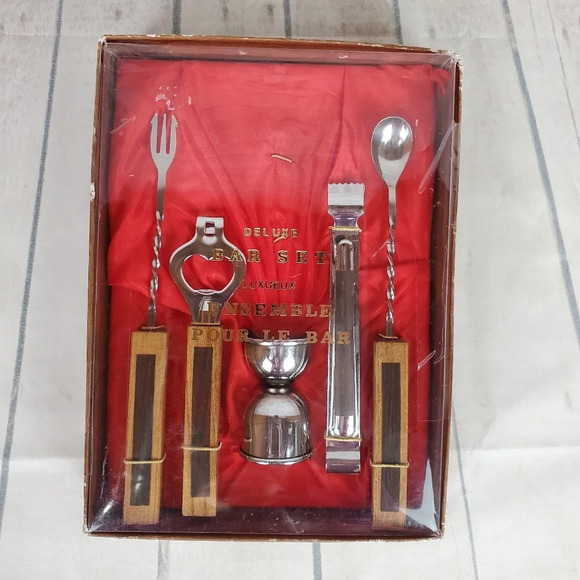Vintage Deluxe Bar Set Mid  Century - Picture 1 of 10